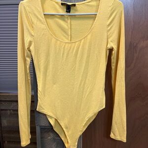 Forever 21 Fitted Yellow Bodysuit